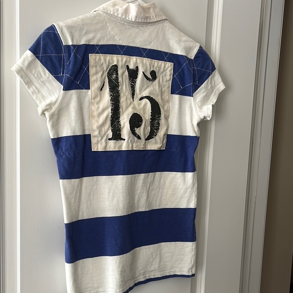 Ralph Lauren Rugby Blue & White Striped Polo Shirt small - Picture 7 of 9